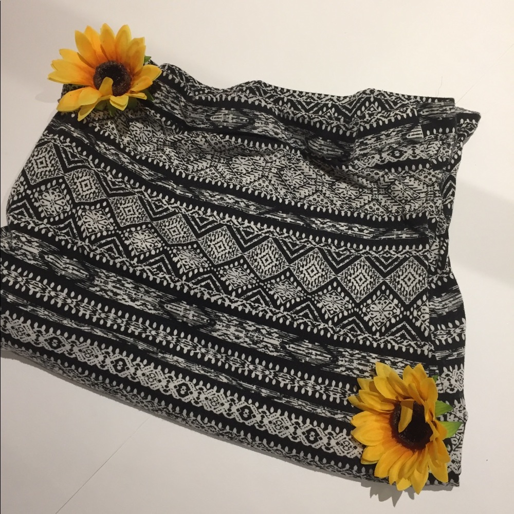 Black and white tribal maxi skir